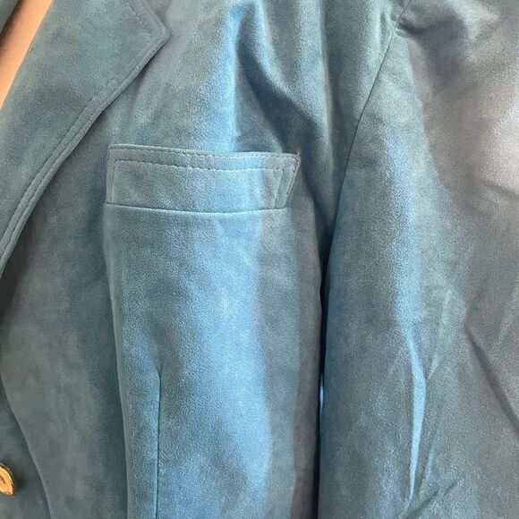 Roth Le Cover Women Suede Baby Blue Blazer - Size XL - Picture 5 of 11